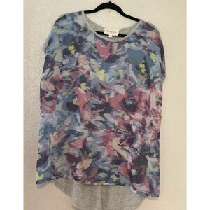 Two by Vince Camuto Womens sizs 2X Sleeveless Print Top Shirt Pullover Hi Low He